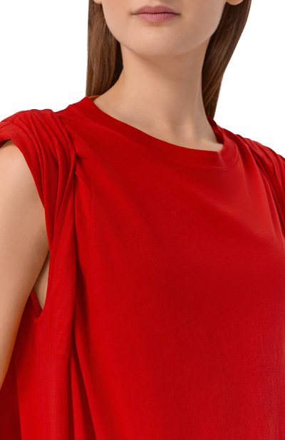 Хлопковое платье DRIES VAN NOTEN красного цвета по цене 61800 руб., арт. 011131/3606, фото 4 Хлопковое платье DRIES VAN NOTEN, арт. 011131/3606, фото 4