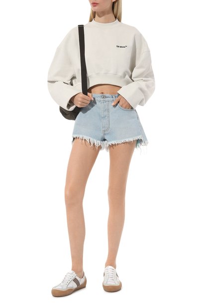 Хлопковый свитшот OFF-WHITE молочного цвета по цене 79700 руб., арт. OWBA069S23JER0010410, фото 2 Хлопковый свитшот OFF-WHITE, арт. OWBA069S23JER0010410, фото 2