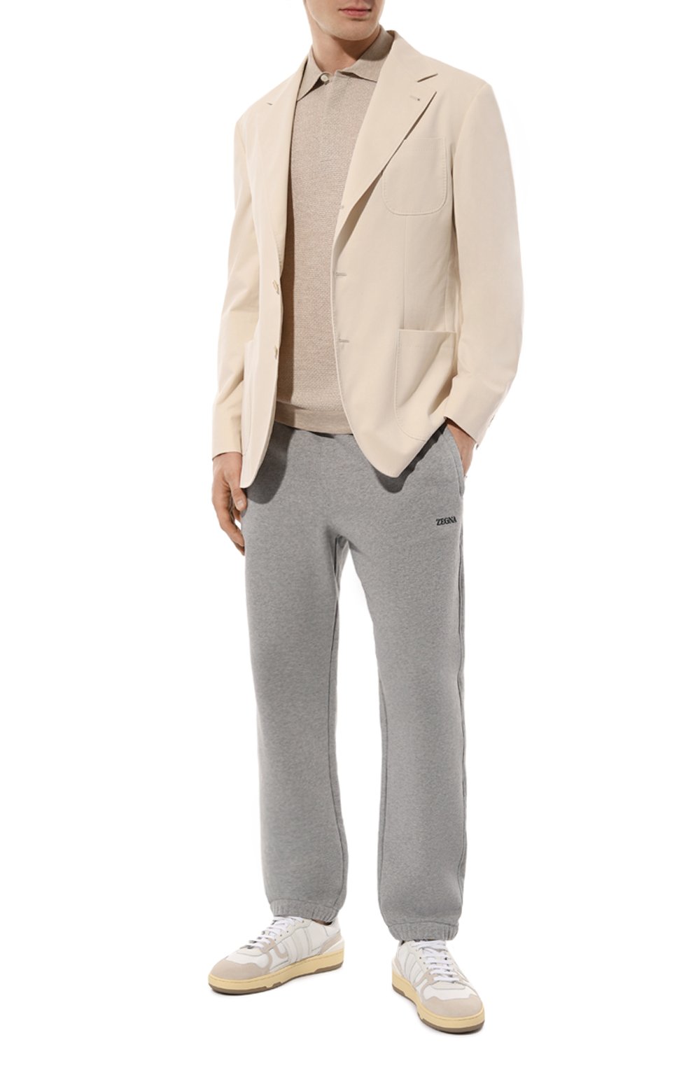 Хлопковые джоггеры ZEGNA серого цвета по цене 63400 руб., арт. UD522A7/DPA7, фото 2 Хлопковые джоггеры ZEGNA, арт. UD522A7/DPA7, фото 2