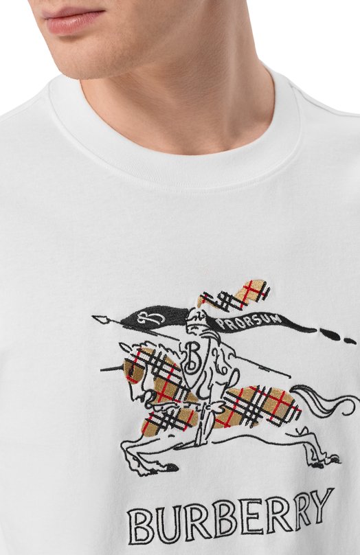 Хлопковая футболка Burberry 8121034 Белый  8121034 Фото 5