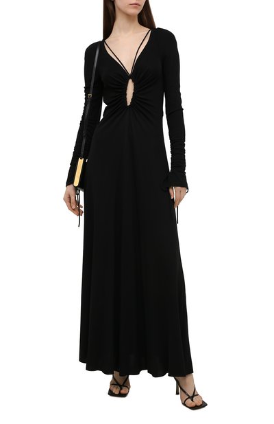 Платье из вискозы VICTORIA BECKHAM черного цвета по цене 158000 руб., арт. 1221WDR002533A, фото 2 Платье из вискозы VICTORIA BECKHAM, арт. 1221WDR002533A, фото 2