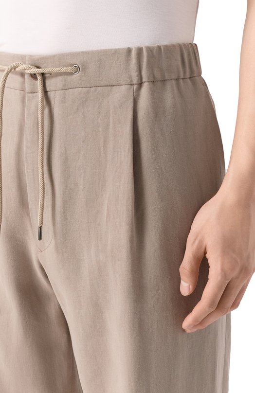 Льняные брюки Giorgio Armani GM001625/TE10954 Бежевый  GM001625/TE10954 Фото 5