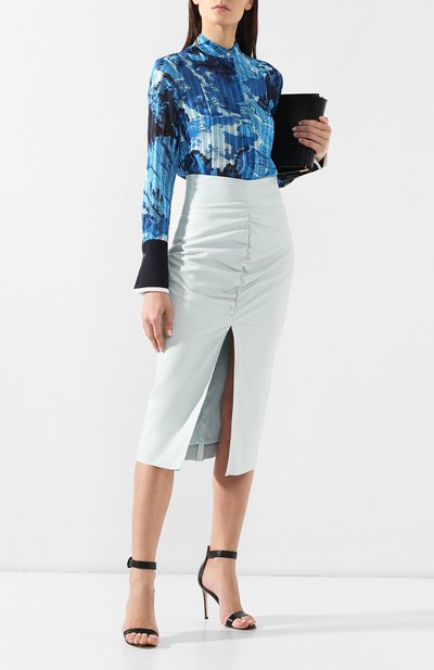 Блузка с принтом VICTORIA, VICTORIA BECKHAM, арт. SHVV 155 SS19 PRINTED SATIN STRIPE, фото 2