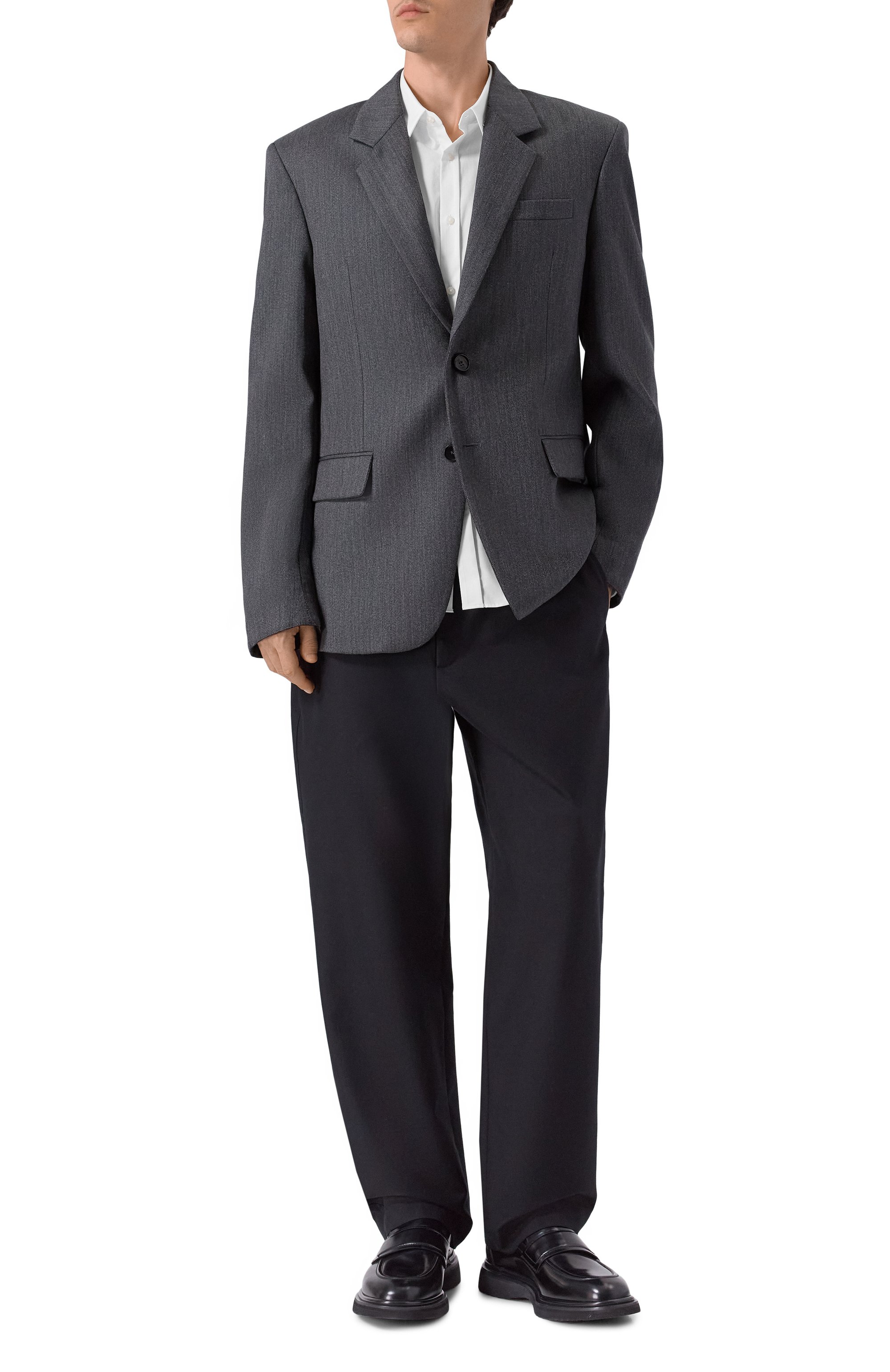 Шерстяной пиджак MSGM темно-серого цвета по цене 69950 руб., арт. 3940MG09/257506, фото 2 Шерстяной пиджак MSGM, арт. 3940MG09/257506, фото 2