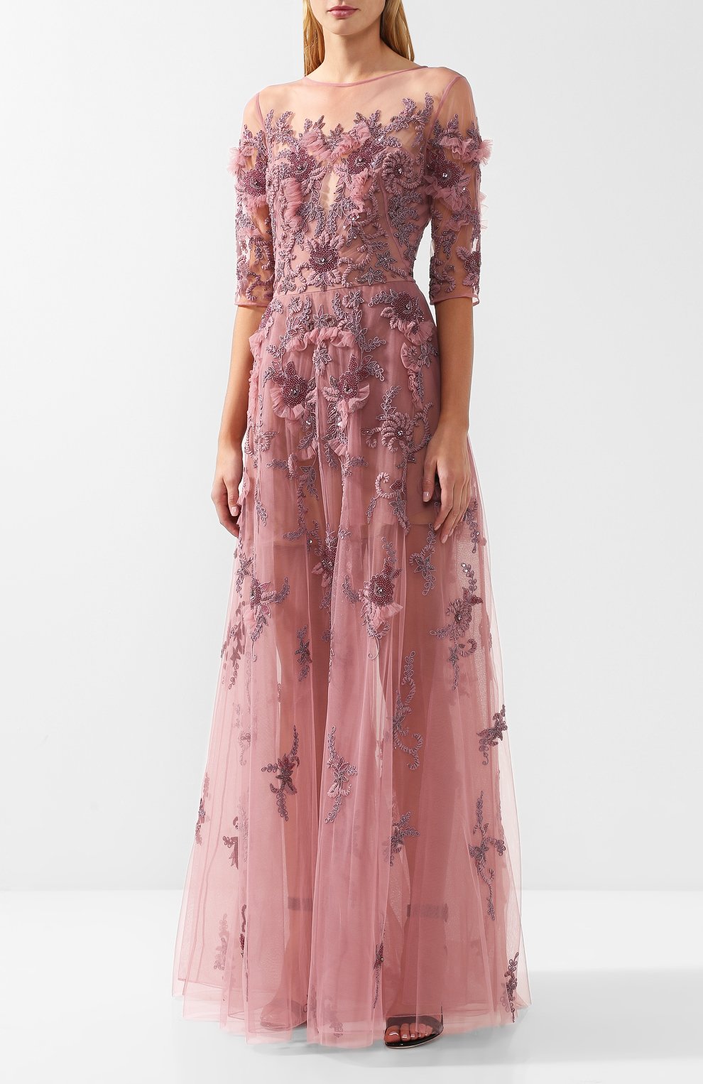 Платье-макси с декоративной отделкой ZUHAIR MURAD, арт. DRP18029/EMTG001, фото 3