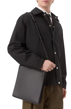 Мужская сумка tangle medium JIL SANDER черного цвета, арт. J25WG0002-P5995 | Фото 2 (Материал: Натуральная кожа; Размер: medium; Ремень/цепочка: На ремешке)