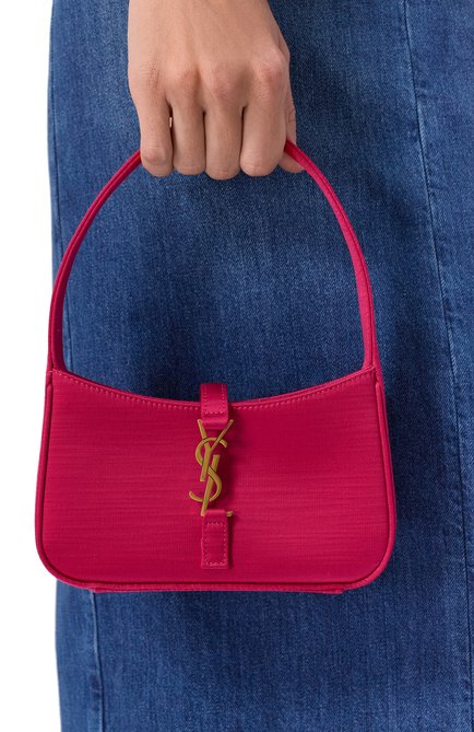 Женская сумка le 5 à 7 mini SAINT LAURENT фуксия цвета, арт. 710318FABQY5652 | Фото 2 (Материал: Текстиль; Драгоценные камни: Проставлено; Размер: mini; Материал сплава: Проставлено)