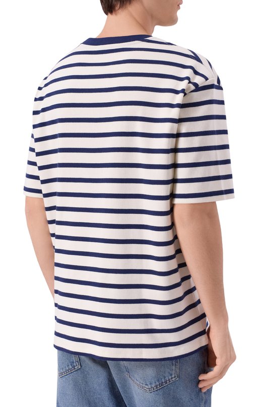 Хлопковая футболка Balmain FH0EG180/BD15 Синий  FH0EG180/BD15 Фото 4