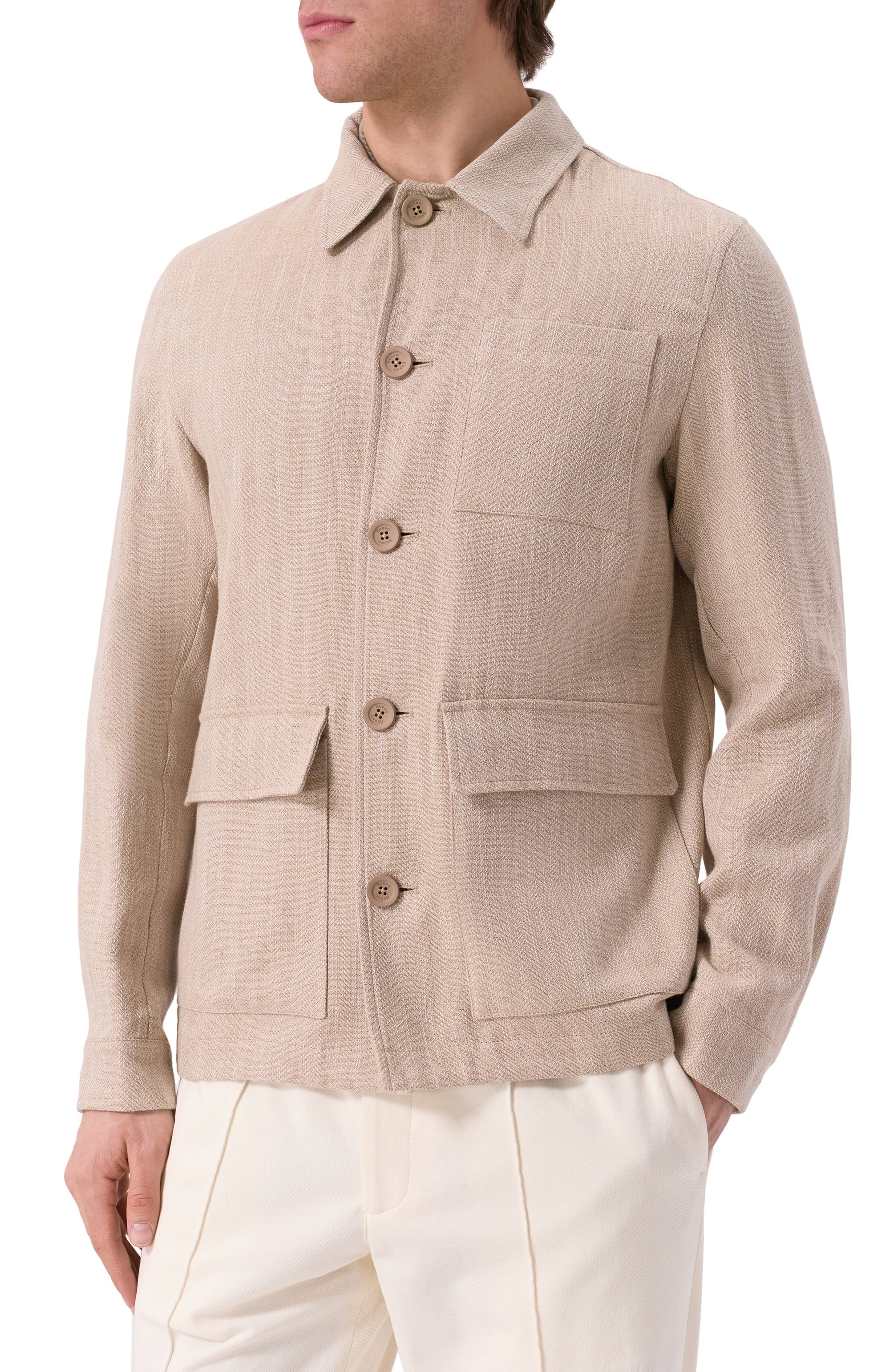 Куртка-рубашка из хлопка и л�ьна HERNO, арт. GI000504U/13243, фото 3