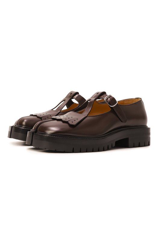 Кожаные туфли Mary-Janes Tabi Maison Margiela S58WR0115/P3827 Коричневый S58WR0115/P3827