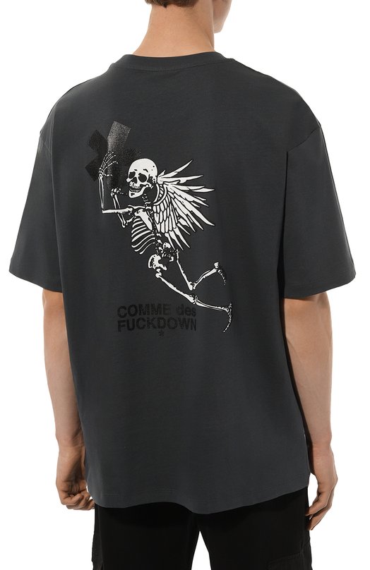 Хлопковая футболка Comme des Fuckdown CFABM01334 Серый  CFABM01334 Фото 4