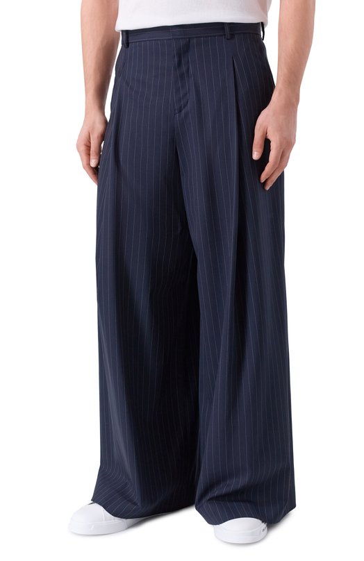 Шерстяные брюки Balmain FH0PQ355/WD25 Синий  FH0PQ355/WD25 Фото 3