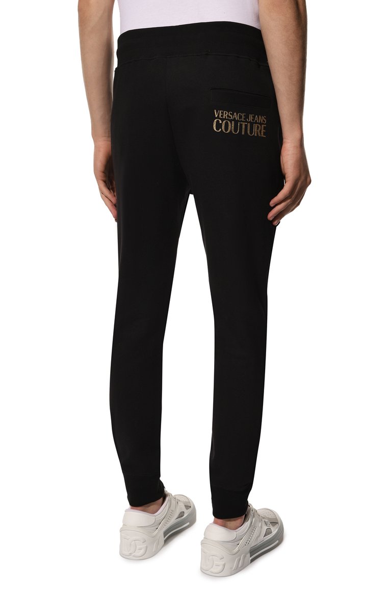 Хлопковые джоггеры VERSACE JEANS COUTURE, арт. 72GAAT01-72UP314 L0G0 THICK F0IL BLACK+G0LD/CF01T, фото 1