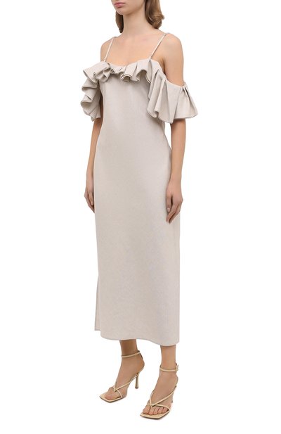 Платье из хлопка и льна JACQUEMUS, арт. 203DR01/128160, фото 3
