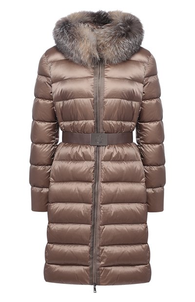 Женский пуховик с поясом и меховой отделкой капюшона MONCLER, арт. D2-093-49330-20-57869