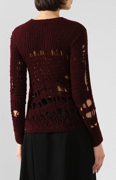 Шерстяной свитер ANN DEMEULEMEESTER бордового цвета по цене 156500 руб., арт. 1902-4018-P-258-037, фото 4 Шерстяной свитер ANN DEMEULEMEESTER, арт. 1902-4018-P-258-037, фото 4