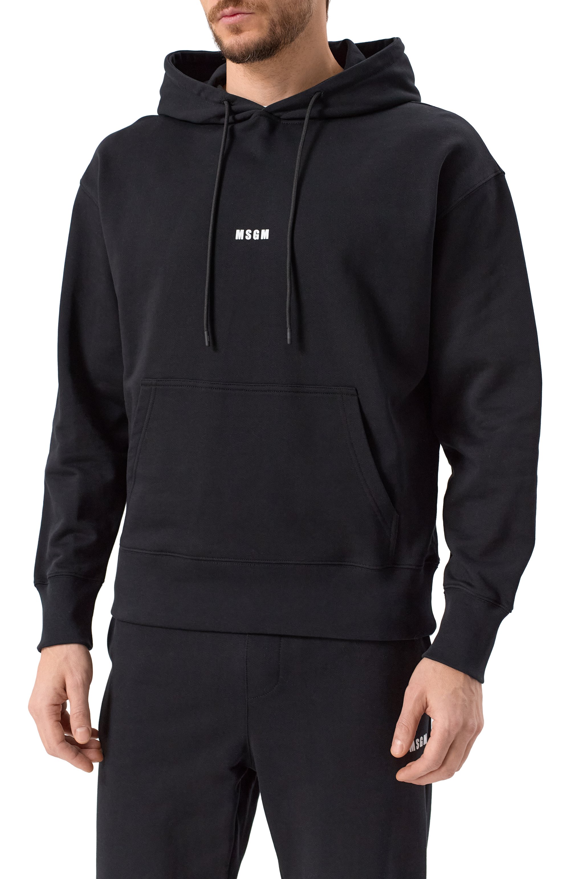 Хлопковое худи MSGM черного цвета по цене 22450 руб., арт. 2000MM509/300000, фото 3 Хлопковое худи MSGM, арт. 2000MM509/300000, фото 3