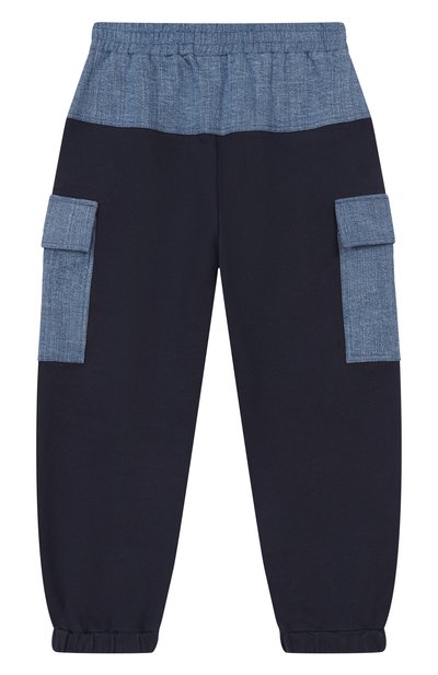 Хлопковые джоггеры FENDI темно-синего цвета по цене 59950 руб., арт. JMF570/5V0/8A-12+, фото 2 Хлопковые джоггеры FENDI, арт. JMF570/5V0/8A-12+, фото 2