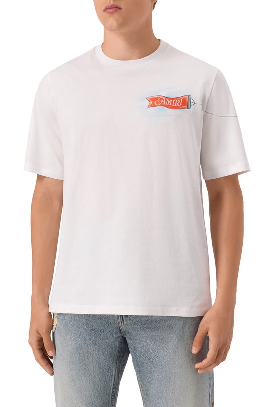 Хлопковая футболка Amiri AMJYTE1220 Белый  AMJYTE1220 Фото 3