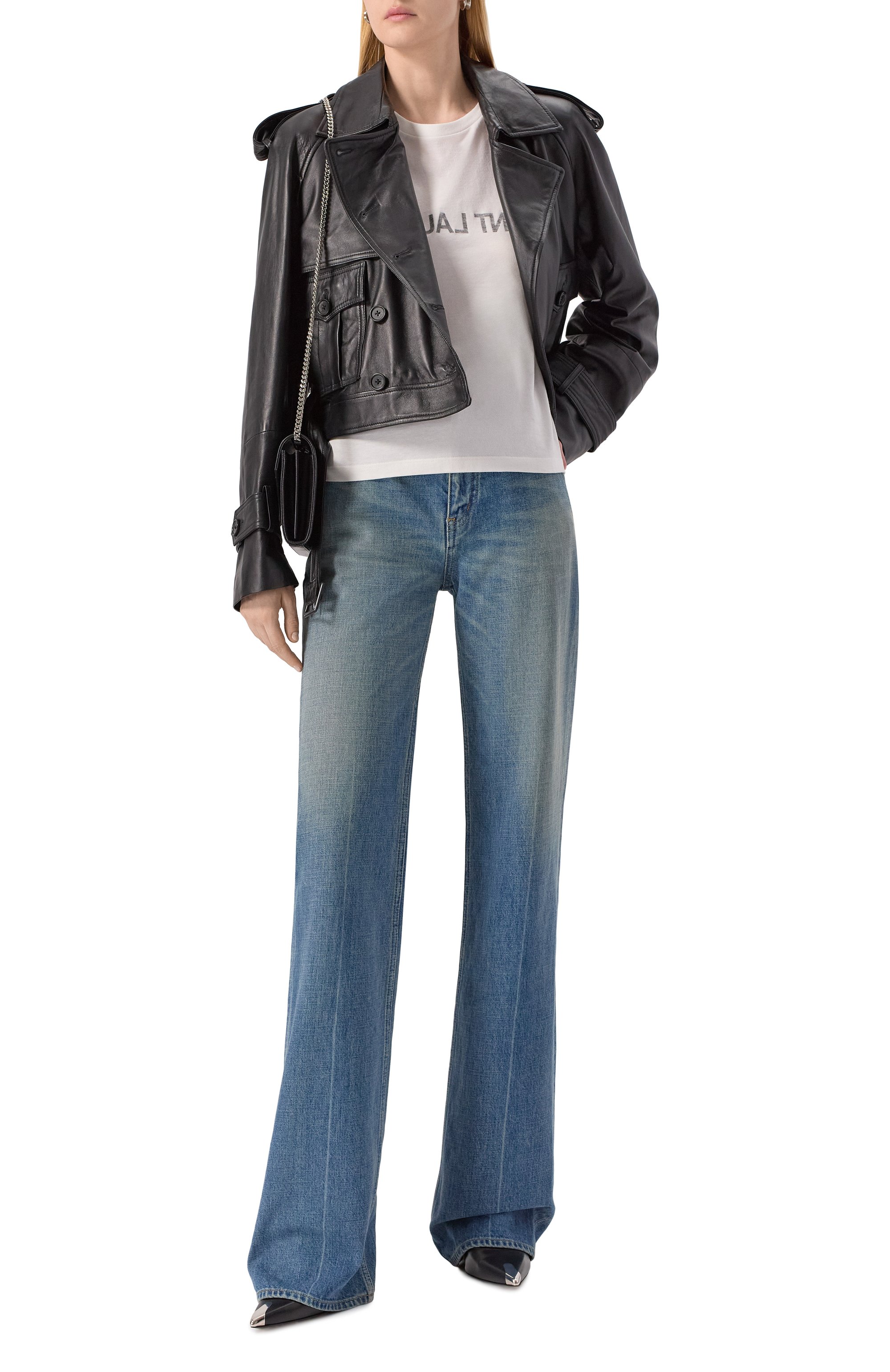 Хлопковая футболка SAINT LAURENT, арт. 665234/Y37AW, фото 2