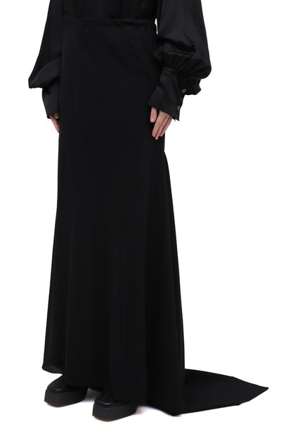 Шерстяная юбка ANN DEMEULEMEESTER черного цвета по цене 98500 руб., арт. 2002-1750-P-170-099, фото 4 Шерстяная юбка ANN DEMEULEMEESTER, арт. 2002-1750-P-170-099, фото 4