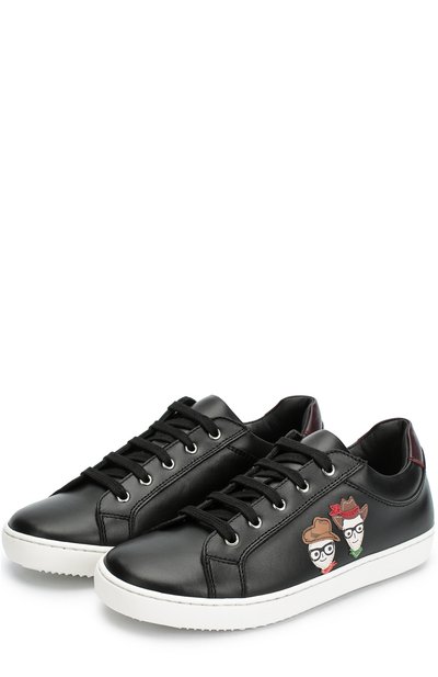 Кожаные кеды с нашивками DOLCE & GABBANA, арт. 0132/DA0497/AB579/29-36, фото 2