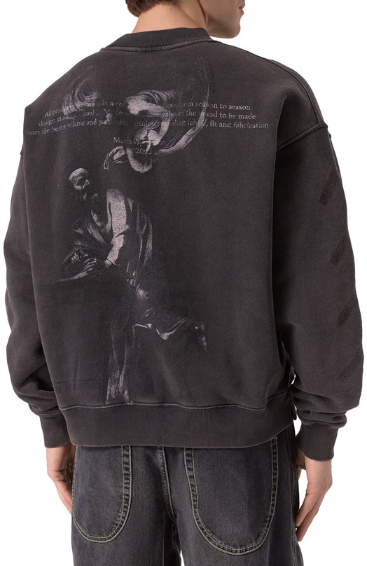 Хлопковый свитшот Off-White 0MBA054C99FLE009 Серый  0MBA054C99FLE009 Фото 5