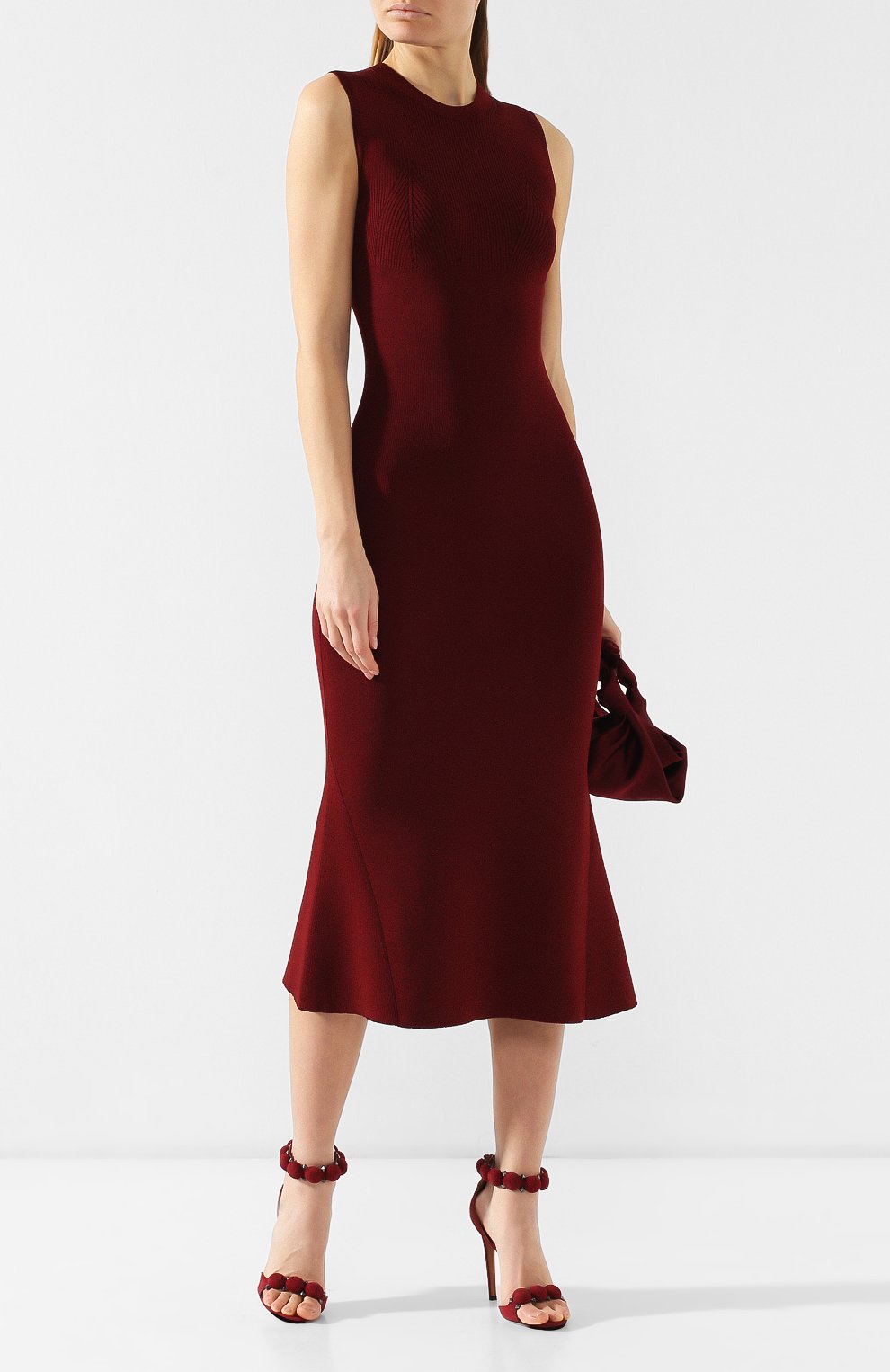 Платье из вискозы VICTORIA BECKHAM, арт. DR KNT 6706 PSS19 NEEDLE CHANGE SIG, фото 2