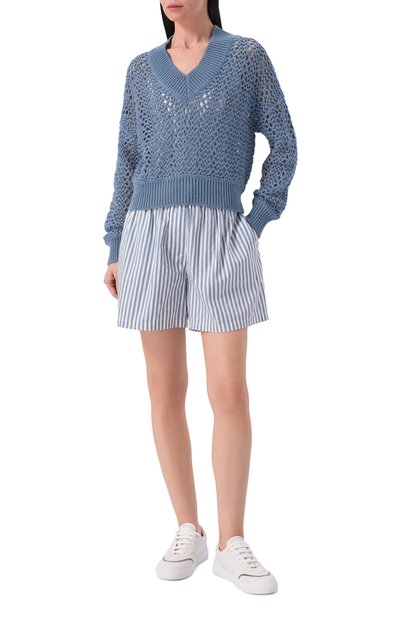 Шорты из хлопка и шелка BRUNELLO CUCINELLI, арт. MH775B1381, фото 2