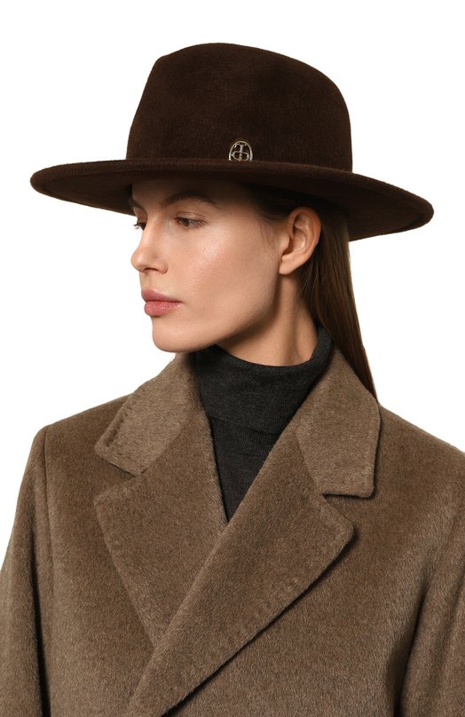 Шляпа Fedora из велюра Fetish KF24S Коричневый  KF24S Фото 2