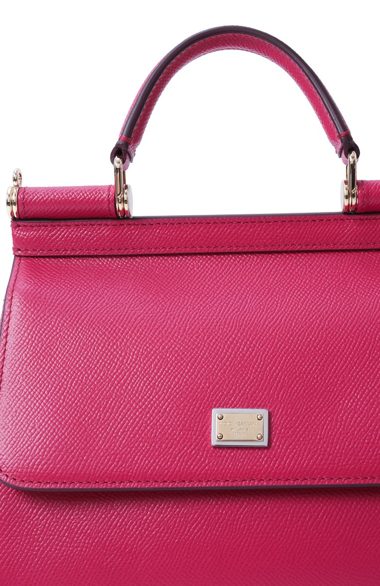 Женская сумка sicily small DOLCE & GABBANA фуксия цвета, арт. BB9003_BE9003_BI9003/A1001_1_ | Фото 3 (Материал: Натуральная кожа; Ремень/цепочка: На ремешке; Размер: small)