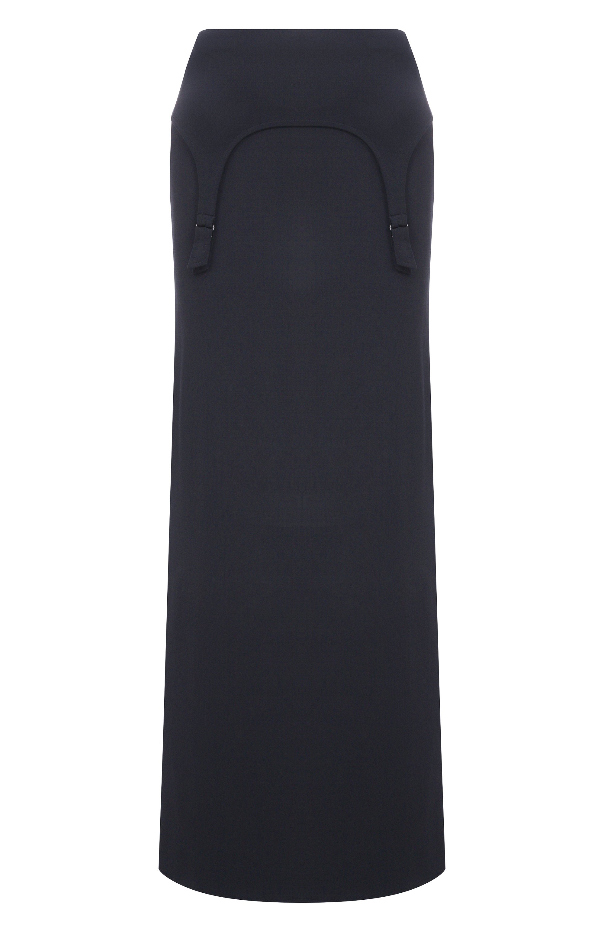 Юбка из вискозы JEAN PAUL GAULTIER темно-синего цвета по цене 82700 руб., арт. 25/04-W-SK022/J025, фото 1 Юбка из вискозы JEAN PAUL GAULTIER, арт. 25/04-W-SK022/J025, фото 1