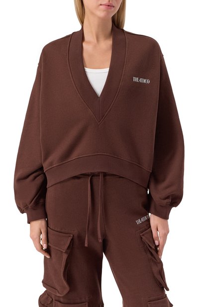 Хлопковый свитшот THE ATTICO коричневого цвета по цене 64150 руб., арт. 251WCF00010/JJF007AA, фото 3 Хлопковый свитшот THE ATTICO, арт. 251WCF00010/JJF007AA, фото 3