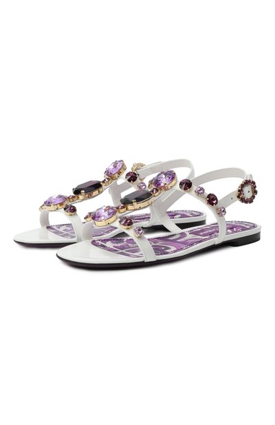 Женские кожаные сандалии bianca DOLCE & GABBANA, арт. CQ0601/AT848