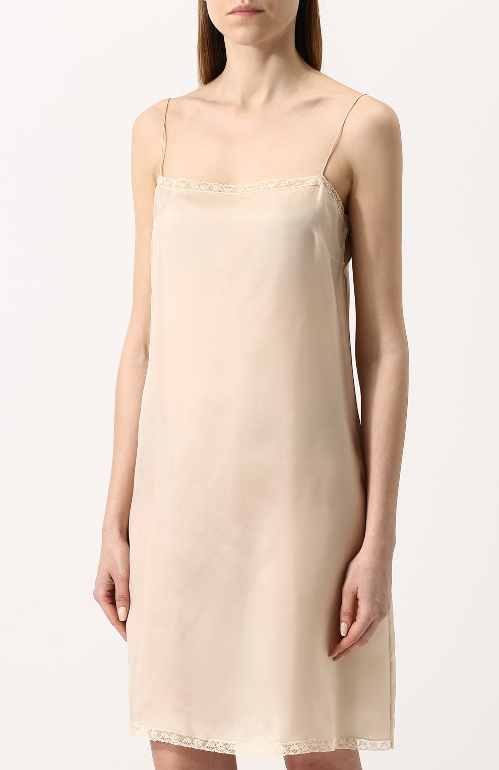 Однотонное платье-комбинация с кружевной отделкой PRADA, арт. P35U3S-R96-F0627, фото 3