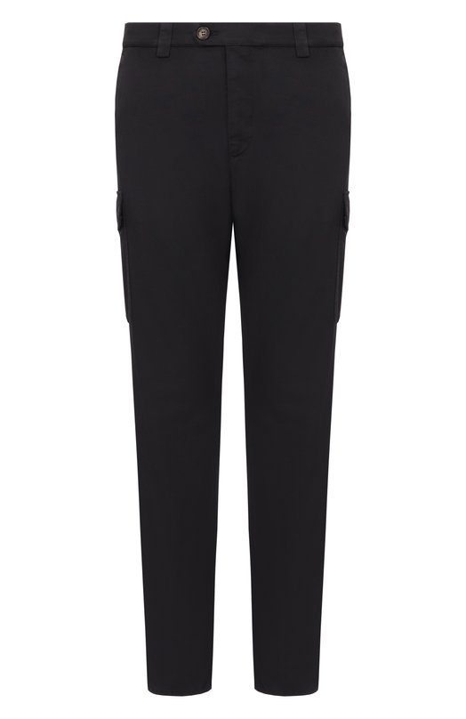 Хлопковые брюки-карго Brunello Cucinelli M289LE1890 Чёрный M289LE1890