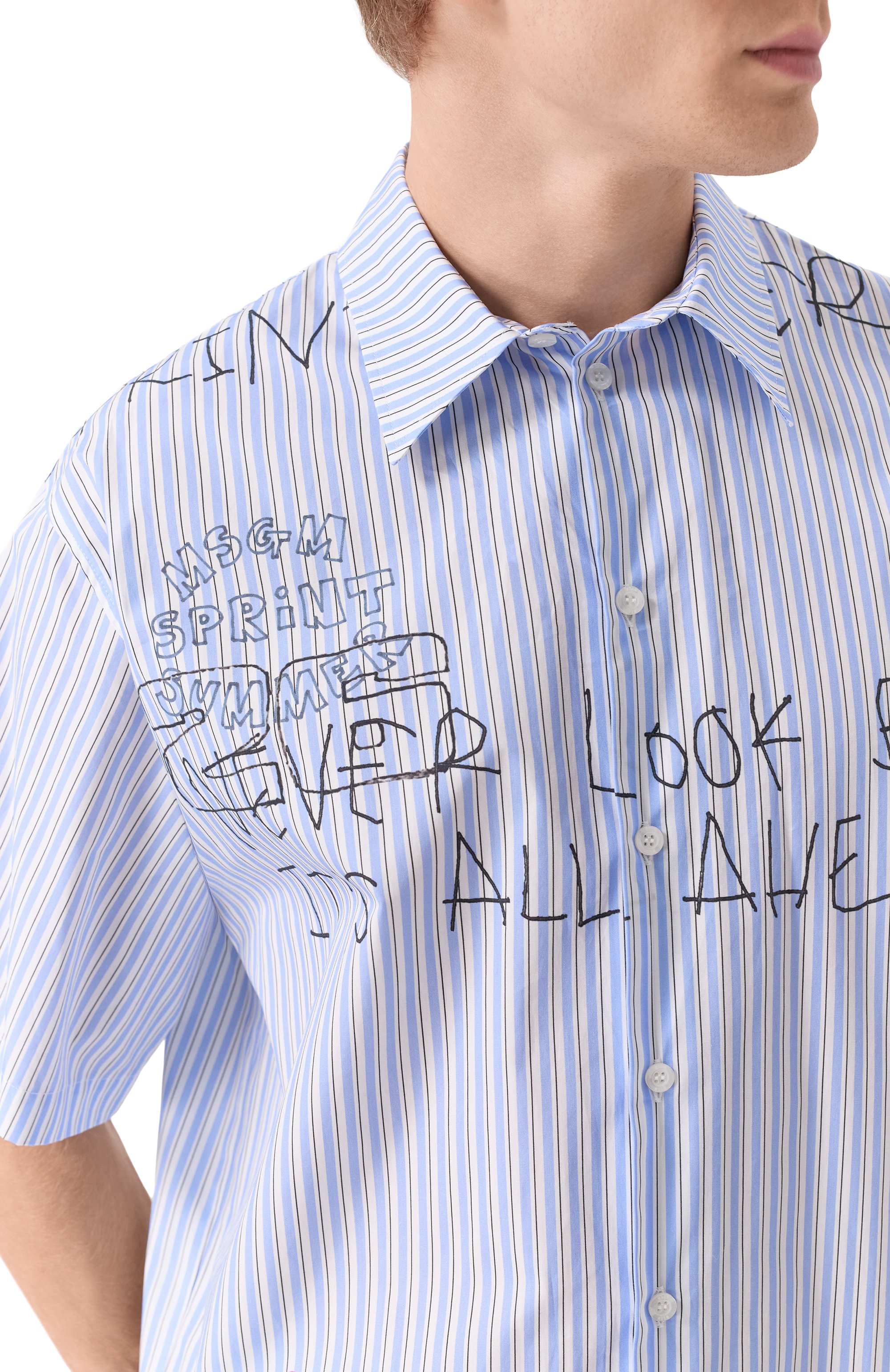 Хлопковая рубашка MSGM, арт. 4040ME17X/267055, фото 5