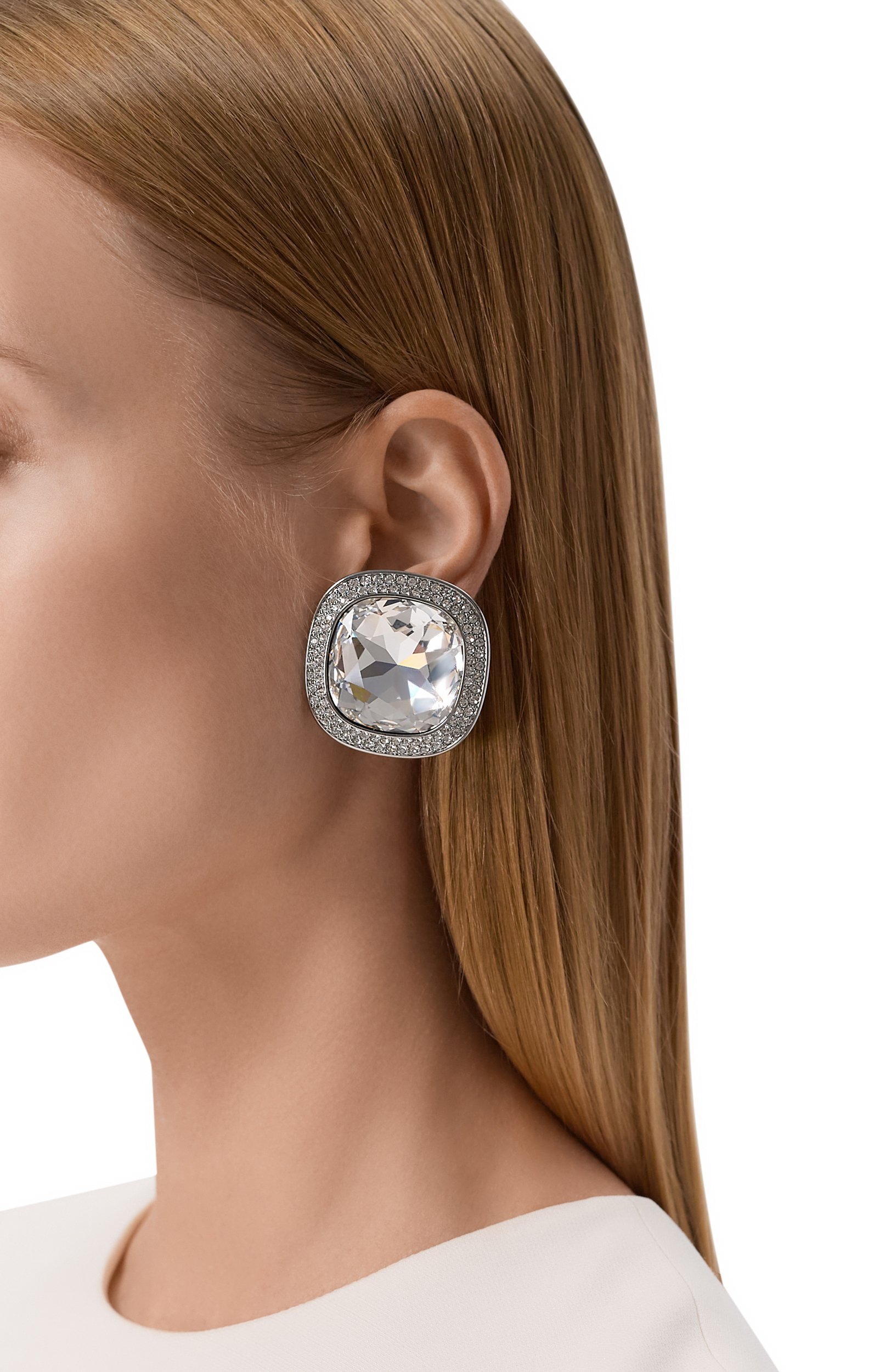 Клипсы una angelic SWAROVSKI серебряного цвета по цене 38500 руб., арт. 5751325, фото 2 Клипсы una angelic SWAROVSKI, арт. 5751325, фото 2