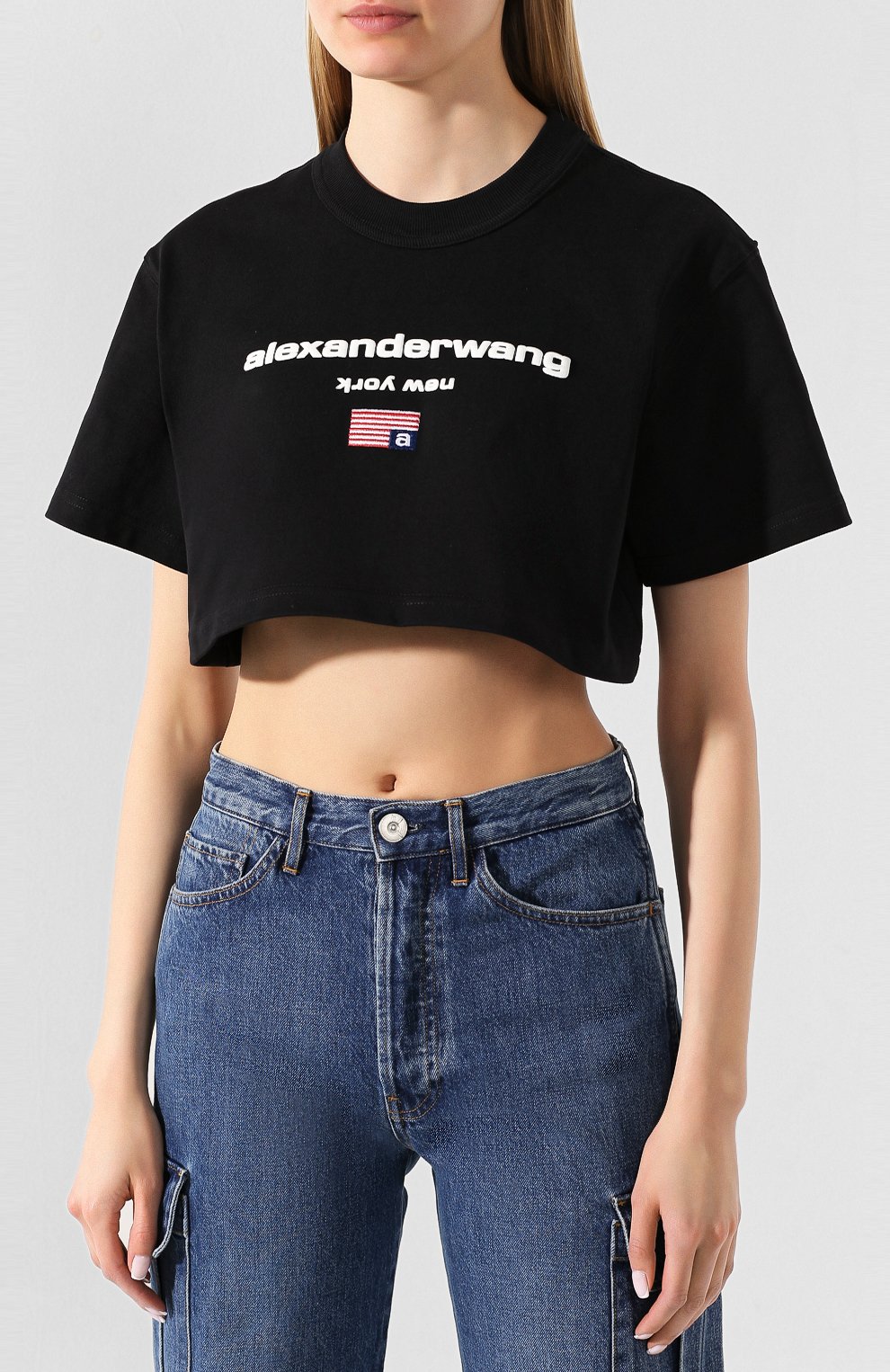 Хлопковый топ ALEXANDER WANG черного цвета по цене 18700 руб., арт. 1CC1201309, фото 3 Хлопковый топ ALEXANDER WANG, арт. 1CC1201309, фото 3