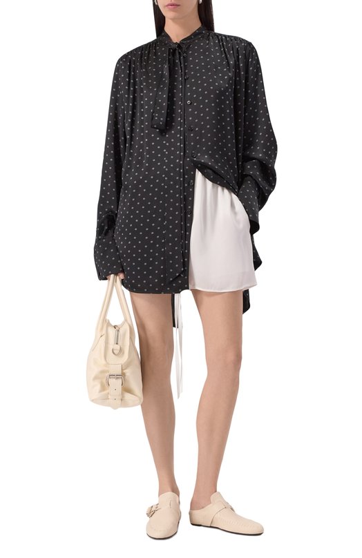 Атласная блузка Ann Demeulemeester B0012793/FA618 Чёрный  B0012793/FA618 Фото 2