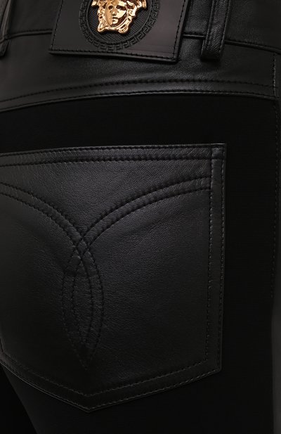 Кожаные брюки VERSACE, арт. 1000991/1A00677, фото 5