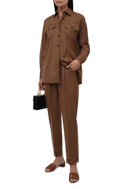 Шерстяные брюки KITON коричневого цвета по цене 185500 руб., арт. D37102K01X48, фото 2 Шерстяные брюки KITON, арт. D37102K01X48, фото 2