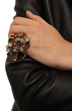 Женское кольцо GUCCI разноцветного цвета, арт. 519784 I7486 | Фото 2 (Материал: Металл, Кристаллы; Региональные ограничения белый список (Axapta Mercury): Не проставлено; Нос: Не проставлено)