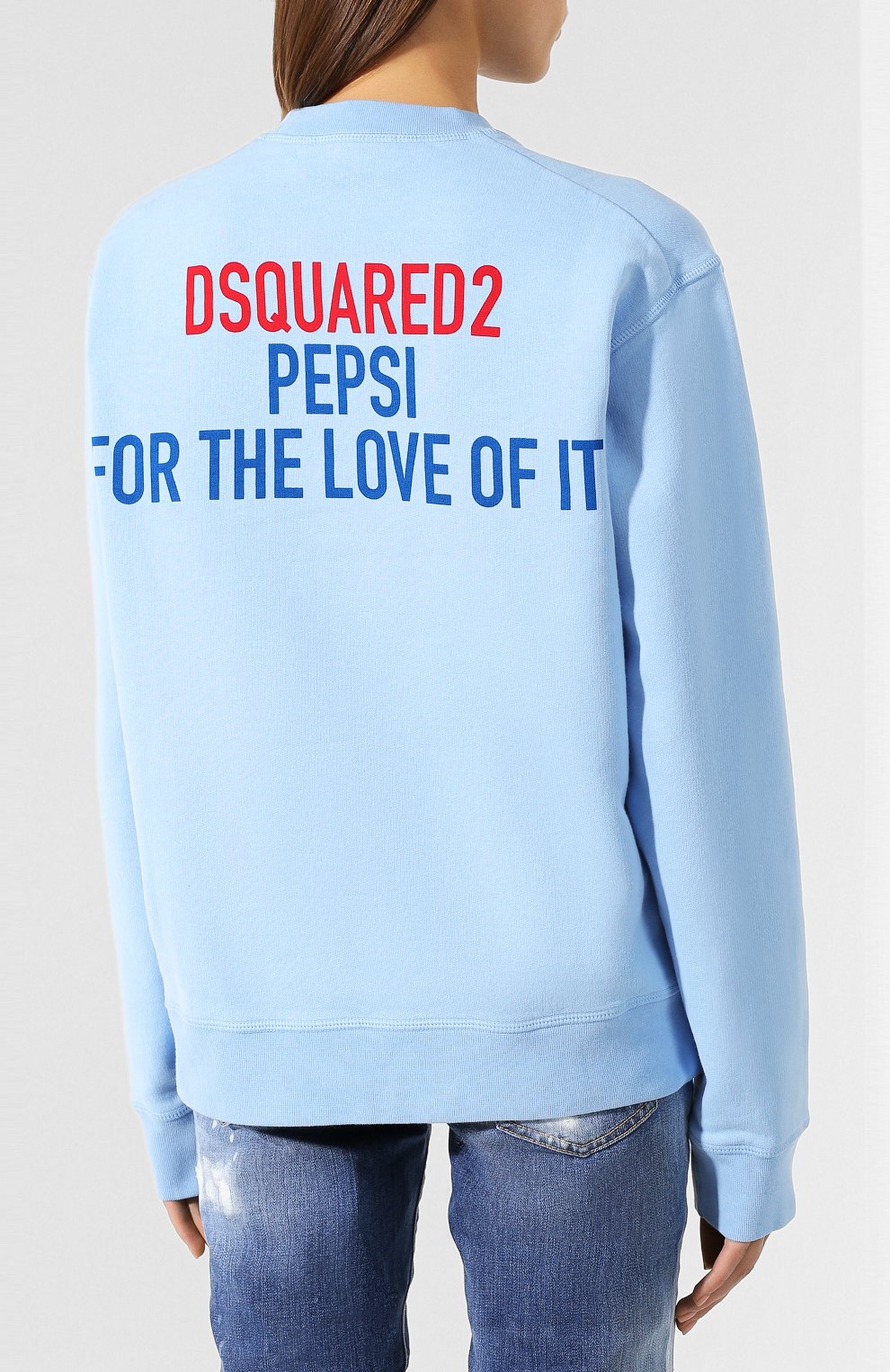 Хлопковый свитшот DSQUARED2 голубого цвета по цене 41200 руб., арт. S73GU0066/S25030, фото 4 Хлопковый свитшот DSQUARED2, арт. S73GU0066/S25030, фото 4