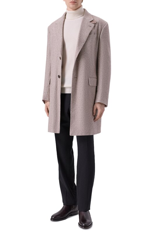 Пальто из кашемира и шелка Brioni R02Q0M/0D315 Бежевый  R02Q0M/0D315 Фото 2