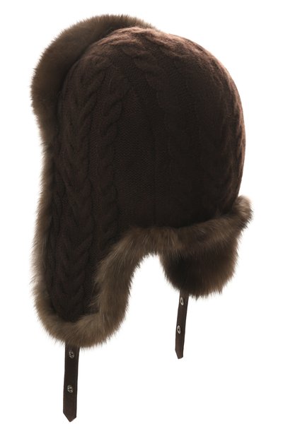 Шапка-ушанка с отделкой из меха соболя BLACK SABLE, арт. BS-24005G, фото 3