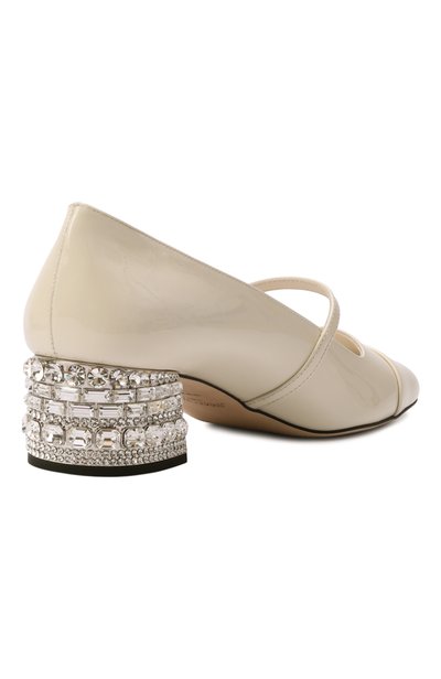 Кожаные туфли elisa 45 JIMMY CHOO кремового цвета по цене 144500 руб., арт. ELISACRYSTAL45PAT, фото 5 Кожаные туфли elisa 45 JIMMY CHOO, арт. ELISACRYSTAL45PAT, фото 5
