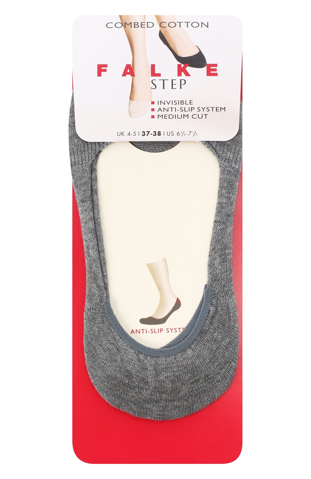 Хлопковые подследники step invisible FALKE серого цвета по цене 960 руб., арт. 47567_, фото 1 Хлопковые подследники step invisible FALKE, арт. 47567_, фото 1