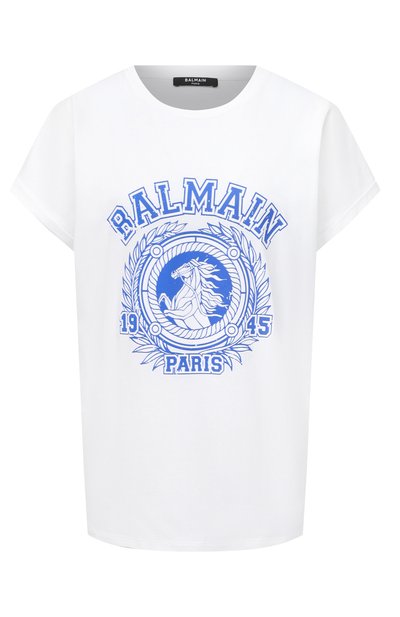 Женская хлопковая футболка BALMAIN, арт. UF01351/I589