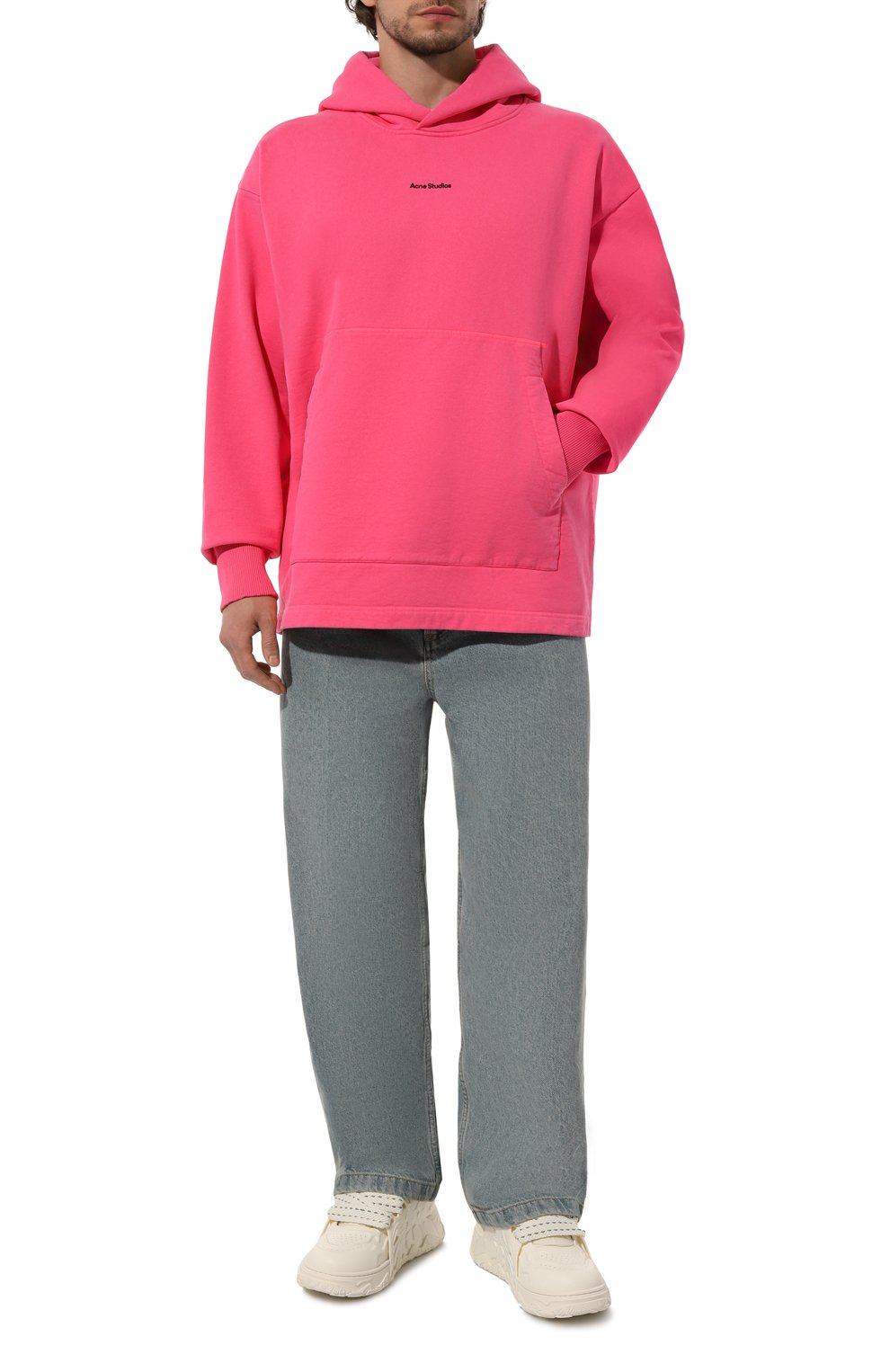 Хлопковое худи ACNE STUDIOS розового цвета по цене 46850 руб., арт. FN-MN-SWEA000343, фото 2 Хлопковое худи ACNE STUDIOS, арт. FN-MN-SWEA000343, фото 2
